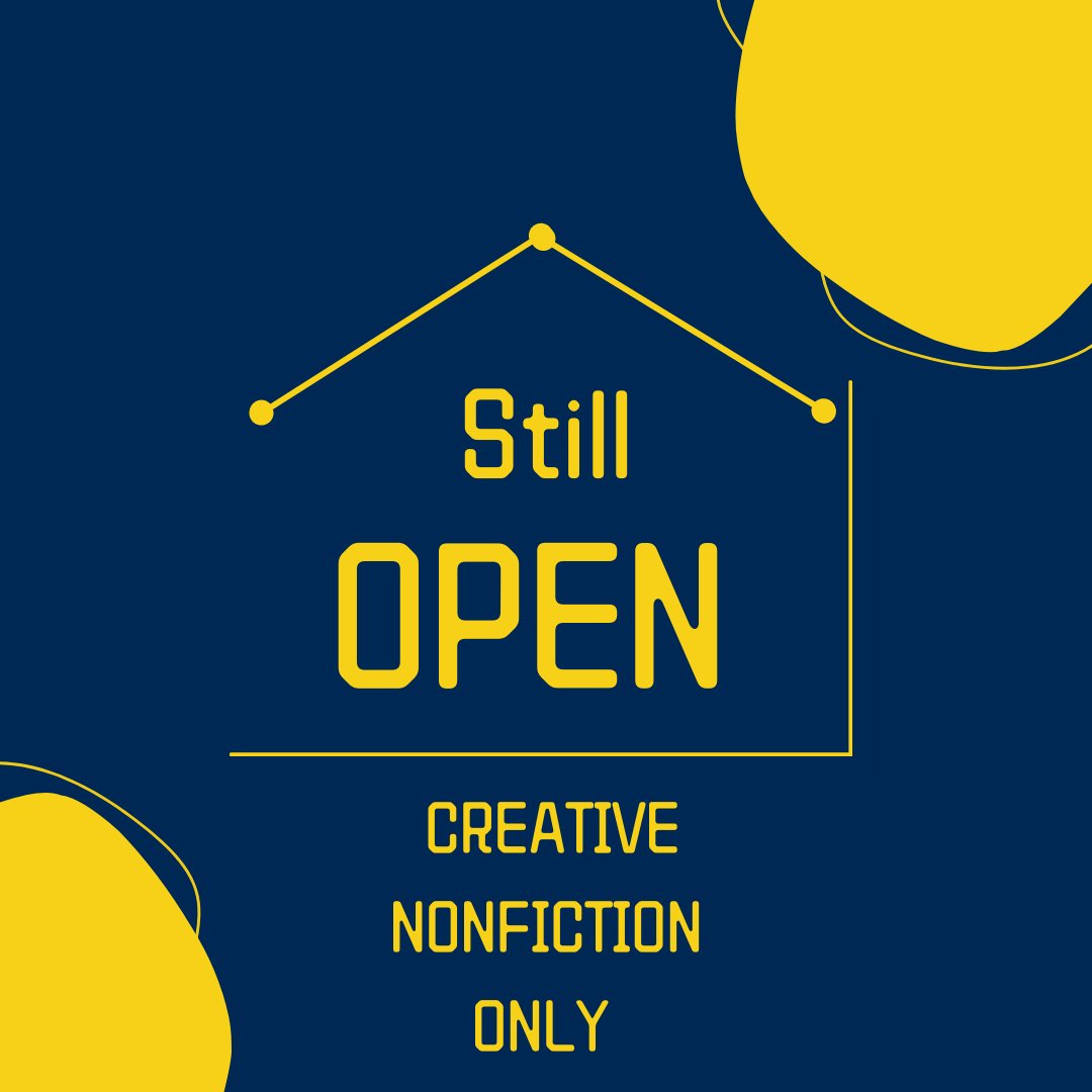 We are  accepting submissions for creative nonfiction pieces through 9/30. Fiction and Poetry are CLOSED. 
#creativenonfiction #cnf #truestory #storytellersofinstagram #personalessay #memoir #writeyourstory #cnfwriters #nonfiction #litmag #callout #writeyourlife #callforwriters