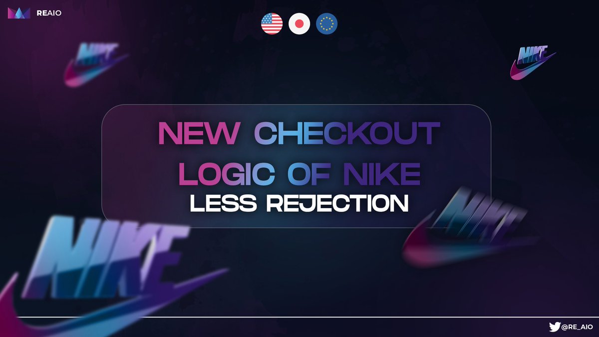 We've been working on nike desktop for a long time, and have finally perfected it! 💜

New checkout logic will improve reduce rejection from nike in US, EU and JP 🇺🇸🇪🇺🇯🇵

🔁Retweet 
♥️Like 
🗣Tag one friend 
🎁Prize: 2 x renewal 

Ends 24 hours.