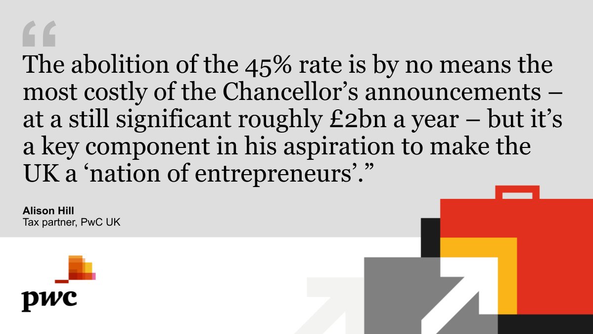The Chancellor’s unexpected abolition of top rate of income tax is a move clearly designed to show the seriousness of his intent to improve the growth potential of the UK economy: pwc.to/3DM661o #minibudget2022