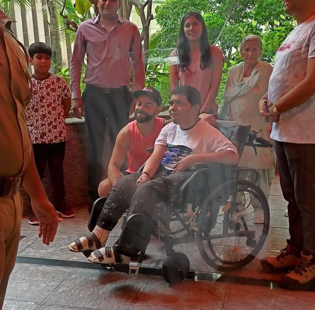 Virat Kohli clicked picture with his disabled fan in the team hotel. King Kohli on the field and King off the field. Great gesture from Kohli.