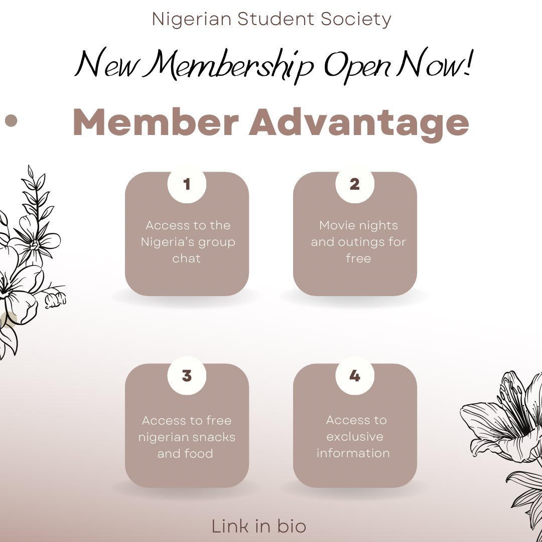 NSSLeeds's tweet photo. Our membership is open!!! Get access to the group chat and meet other Nigerians 🥳🥳 
Link to get your membership:
https://t.co/AN0W3NLkWw https://t.co/OENK5Ju7TP