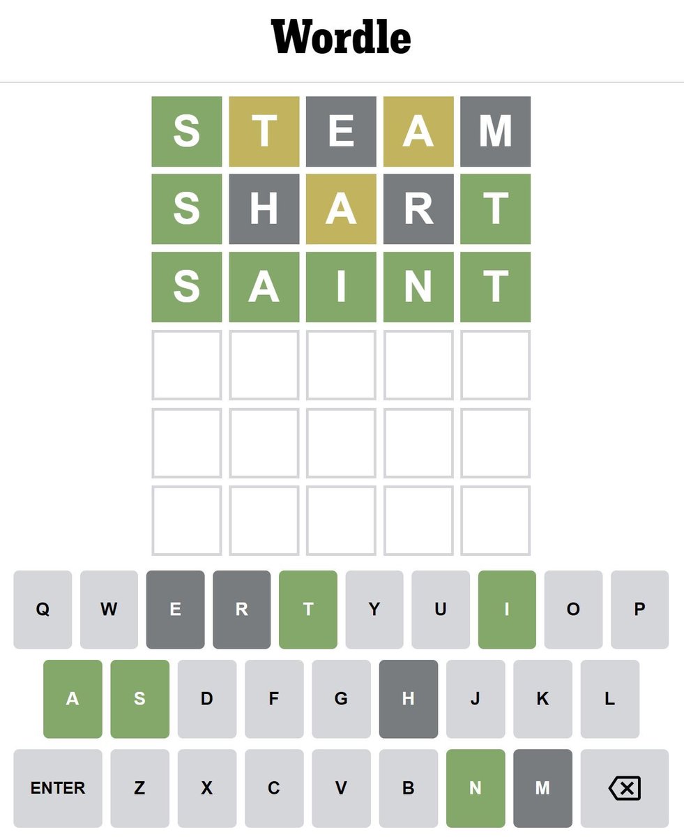 EdContradictory's tweet photo. YIL (apologies in advance)... So I was doing Wordle and decided to enter in a word I knew wasn't an acceptable word, just for fun to see it say "no." Anyway, it didn't say "no" and that's how I learned that "shart" is an acceptable Wordle word. #Wordle https://t.co/qt7d2EWV7g
