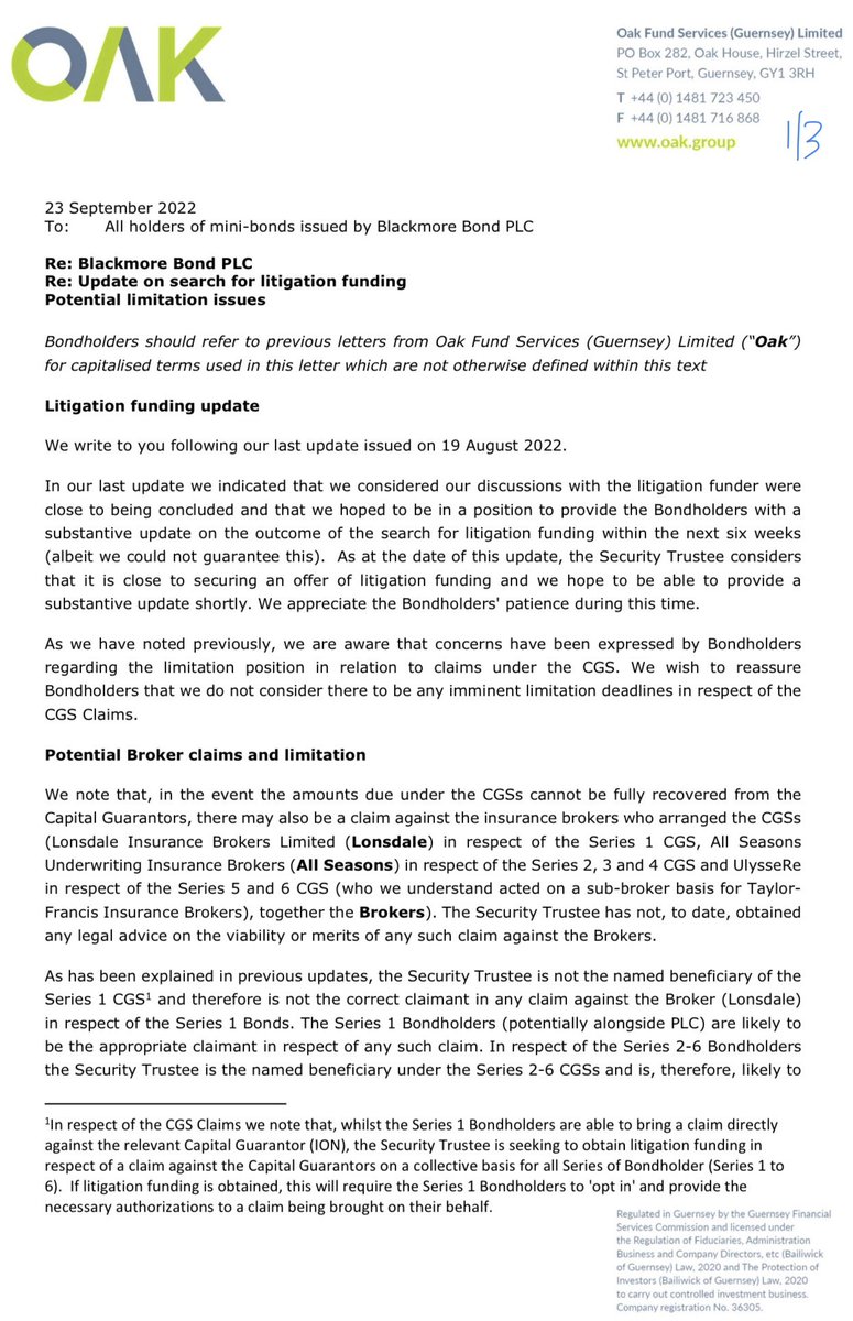 ianbeckett's tweet photo. @ArmitageJim @premnsikka 1/ The #Blackmore mini-bond scandal &amp; the resulting shit-show is now within a few weeks of the first of the blind eyed regulator’s (@theFCA) 6 year time bars to claims against it’s FCA made/men women (‘capital protection policy’ insurance brokers … https://t.co/9n5yo4veH3
