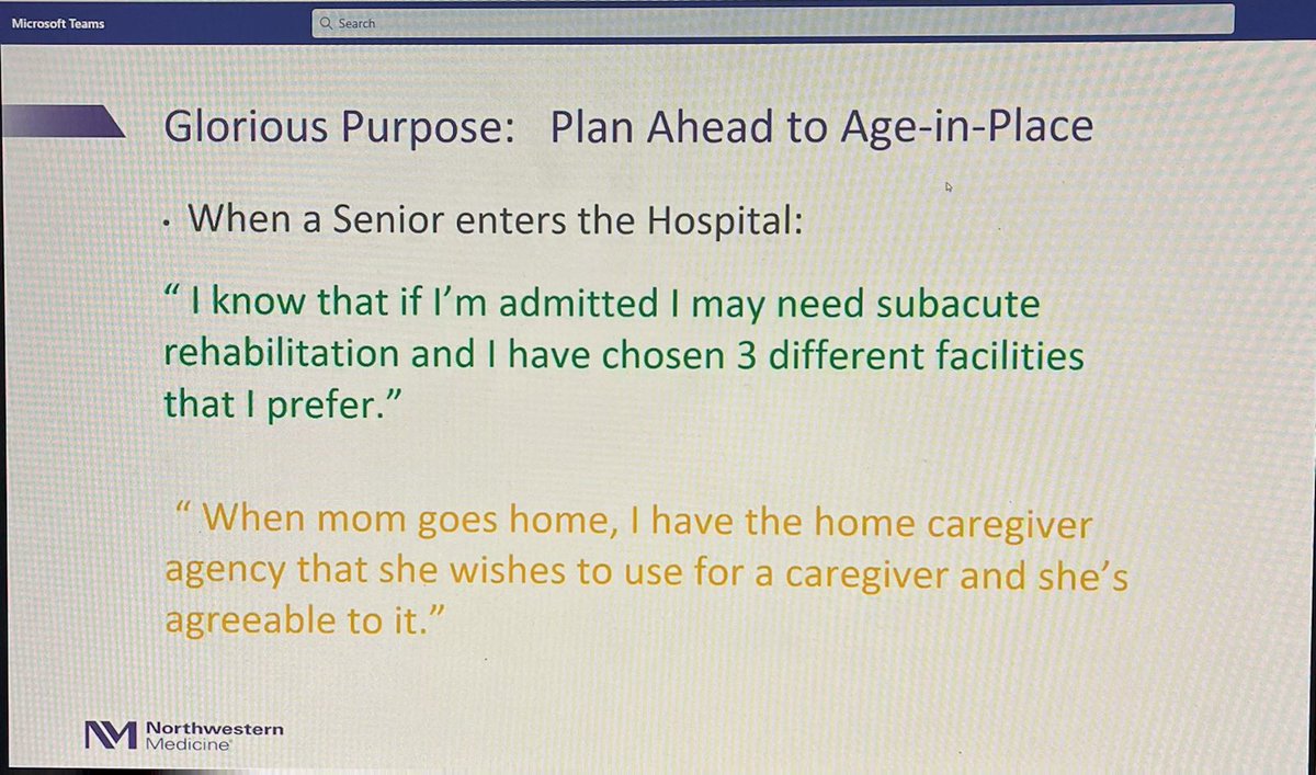 Fantastic grand rounds this morning featuring <a href="/LeeLindquistMD/">Lee Lindquist</a> on how to help our seniors age in place! Great resource for our patients: Planyourlifespan.org