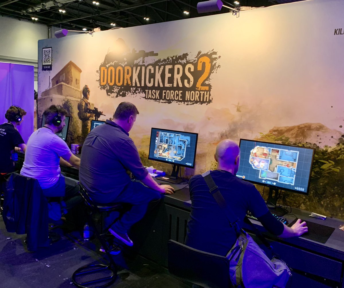 inthekillhouse's tweet photo. We’re at EGX London in the Rezzed zone! Come meet us and play Door Kickers 2, its bloody (and) great :) https://t.co/OKlU64Awlj