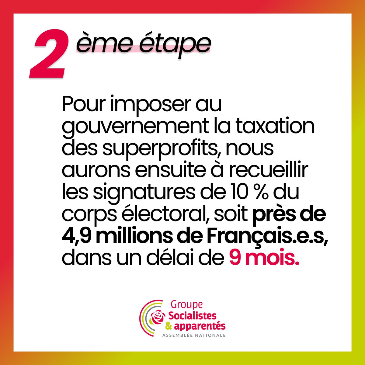 socialistesAN's tweet photo. En rassemblant 242 parlementaires dont 95 socialistes, nous avons franchi la première étape et pu proposer notre #RIPSuperprofits

Nous avons désormais 3 nouvelles étapes à franchir pour imposer au gouvernement la taxation des #superprofits ! https://t.co/ot13u5EVrU
