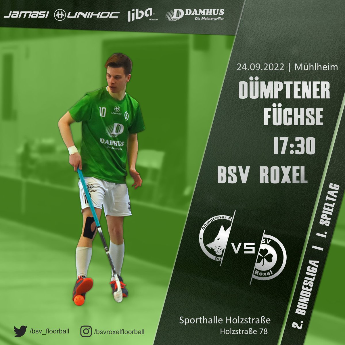 bsv_floorball's tweet photo. Morgen geht's los! Zum Saisonauftakt steht direkt das Derby gegen @duefue96 an. Hat sich die harte Vorbereitung gelohnt? Gibt's Punkte zum Auftakt? Die Antwort morgen ab 17:30. ☘️
#Floorball #2FBL #DPFROX #Muehlheim https://t.co/rtHldh3eHV