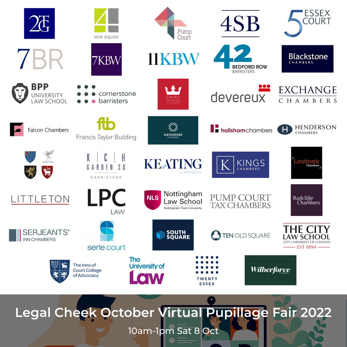 Calling all aspiring barristers! The Legal Cheek October Virtual Pupillage Fair 2022 is just two weeks away! Free and open to all. Secure your place: legalcheek.com/the-legal-chee…
