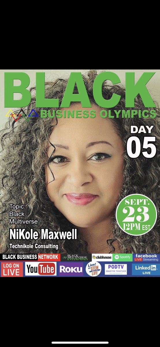 BlackBusinessUS's tweet photo. Day 5 Part 2 let’s talk about the Metaverse #blackbusinessolympics #blackbusinessexpousa #geniusiscommon #nft #blackmultiverse #metaverse https://t.co/8H3AuM9g3w https://t.co/eNZivpRnd7