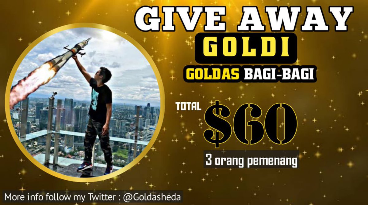 goldas_trader's tweet photo. ▶️ $60 Goldi-GIVEAWAY!!!
▶️ Retweet post
▶️ Like , Follow and comment best
▶️ Tag your friends! 
▶️ More share, more chance you get!

Target 100 like Will landing 🛩
#Giveaway #CryptoGiveaway  #indonesia #bagibagi #cuan https://t.co/4QYCAwFW6f