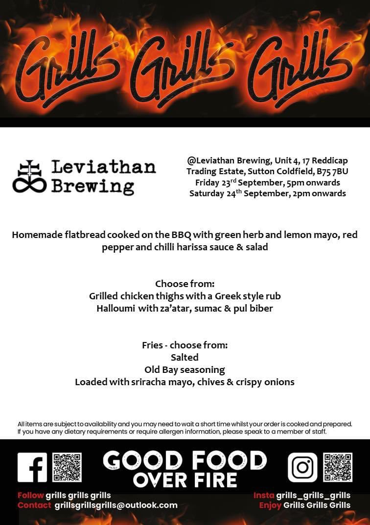 Menu for later today / Saturday. 

Should keep the brewer Chris fuelled during tomorrow’s double brew day 😂

Pop down for your Friday beer and a kebab from 5pm! 

#beer #kebab #brewery #suttoncoldfield #beers #craftbeer #birmingham
