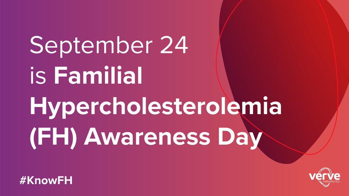 Tomorrow is Familial Hypercholesterolemia (FH) Awareness Day. We're initially focusing on disease populations that have genetically driven, life-long & severely elevated LDL-C, such as FH. Learn more about how we're addressing FH here: vervetx.com/pipeline/ #KnowFH