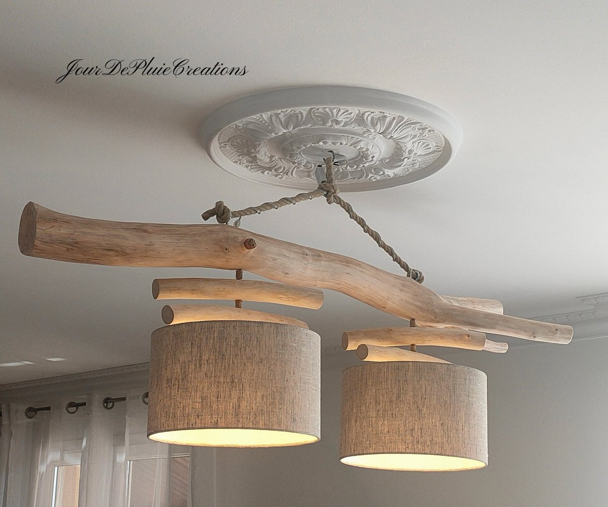 JourDePluieCrea's tweet photo. Nouveau lustre bois flotté double suspension lin. Personnalisable avec les abat-jours de votre choix #lustre #boisflottés #abatjour #ideecadeaunoel #ideecadeaux #cadeau #cadeauanniversaire #artisanatfrançais #faitmainenfrance #decomaison #luminairebois #decomer #decoscandinave https://t.co/8dluZfzHzA