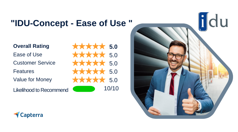 iduSoftware's tweet photo. Another 5 ⭐️ review of #iduconcept on @Capterra! A financial tool that empowers managers at all levels of your organisation.  Read the full review https://t.co/YSOtgSekaV #IDU #budgeting #forecasting #reporting #easytouse #capterra https://t.co/PttbjeJONa