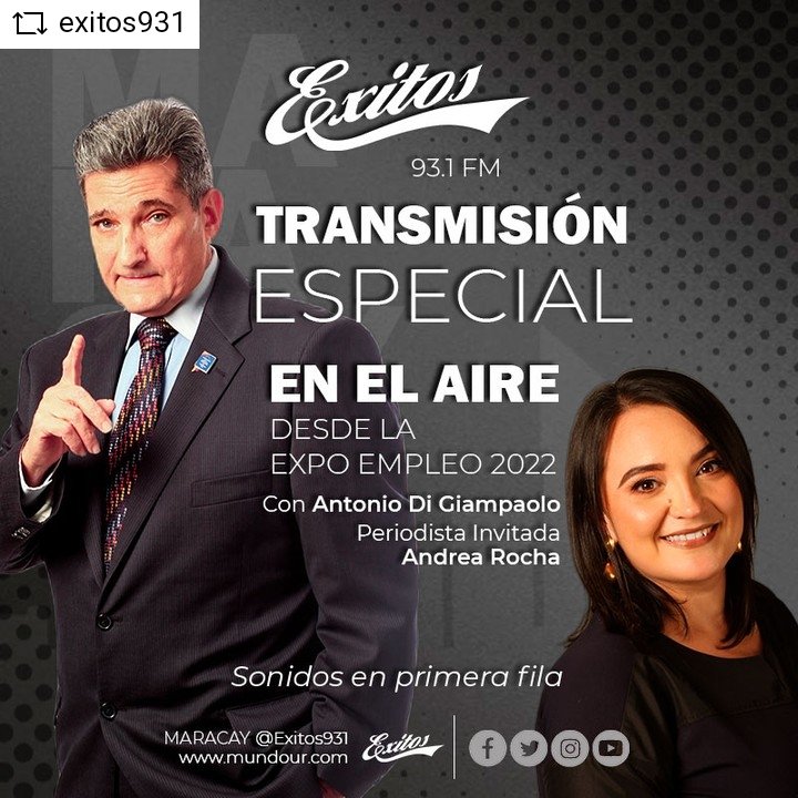 adigiampaolo's tweet photo. Esta tarde transmisión especial del #programaenelaire por @Exitos931 junto a @andrearochap desde la Camara de Industriales del Estado Aragua sobre https://t.co/iAcGQxEMm1 @PrensaCIEA @Conindustria @fedecamaras @org_pitagoras @CamaraComAragua @LuigiPisella @fedecamaras #expoempleo https://t.co/ZBLh3D7wC3