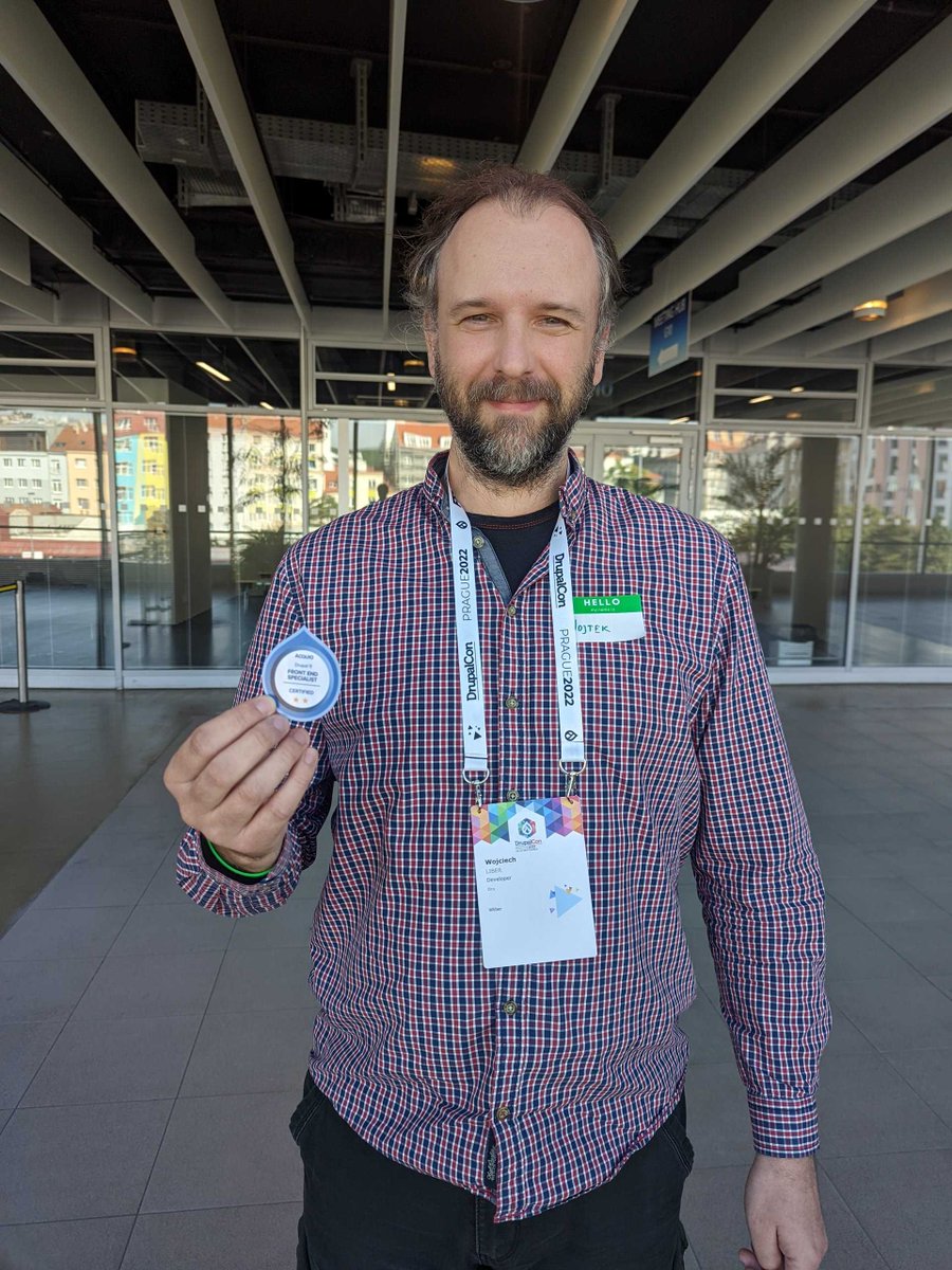Congratulations Wojciech Liber from <a href="/Paragon_DCX/">Paragon_DCX</a> on earning <a href="/acquia/">Acquia</a> Drupal 9 Front End Specialist certification <a href="/DrupalConEUR/">DrupalCon Rotterdam 2026</a> #DrupalCon!