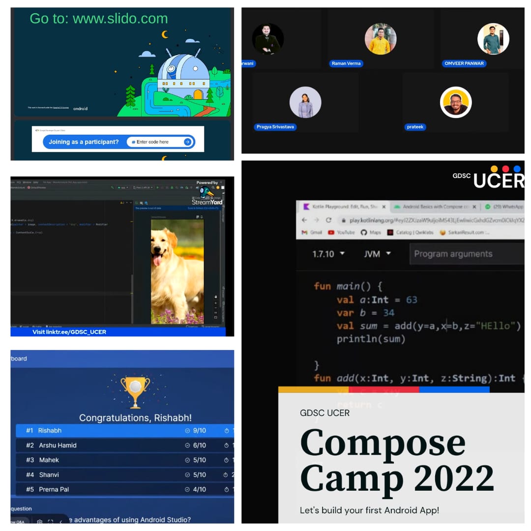 gdsc_ucer's tweet photo. The Compose Camp held its second last session which was also the wrap-up session, the glimpse of which we can see 🚀
Enthusiastic participants created their first android application under the guidance of speakers Raman Verma and Omveer Panwar
#composecamp2022 #composecamp #gdsc https://t.co/vZkXaDtr1s