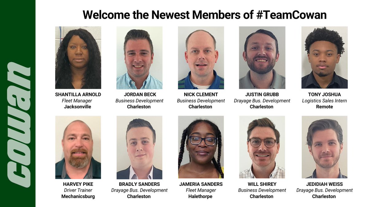 Today we welcome our newest members of #TeamCowan! We are always looking to add to our amazing team… We have open positions in Billing, IT, Logistics, Operations, and more. Visit our website, pick out your spot and apply today! cowansystems.com/careers/