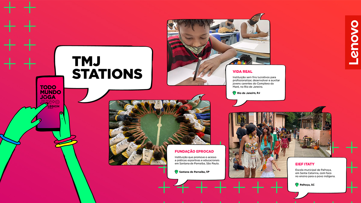 Lenovobr's tweet photo. O #TMJJ desenvolveu 3 stations educativas dentro de instituições focadas no desenvolvimento de programas que promovem acesso e inclusão para pessoas LGBTQIA+, PCDs, Negros, Indígenas, comunidades carentes e Idosos. Para saber mais, acesse: https://t.co/HqNUdoRnCs https://t.co/L70q1v5BPm