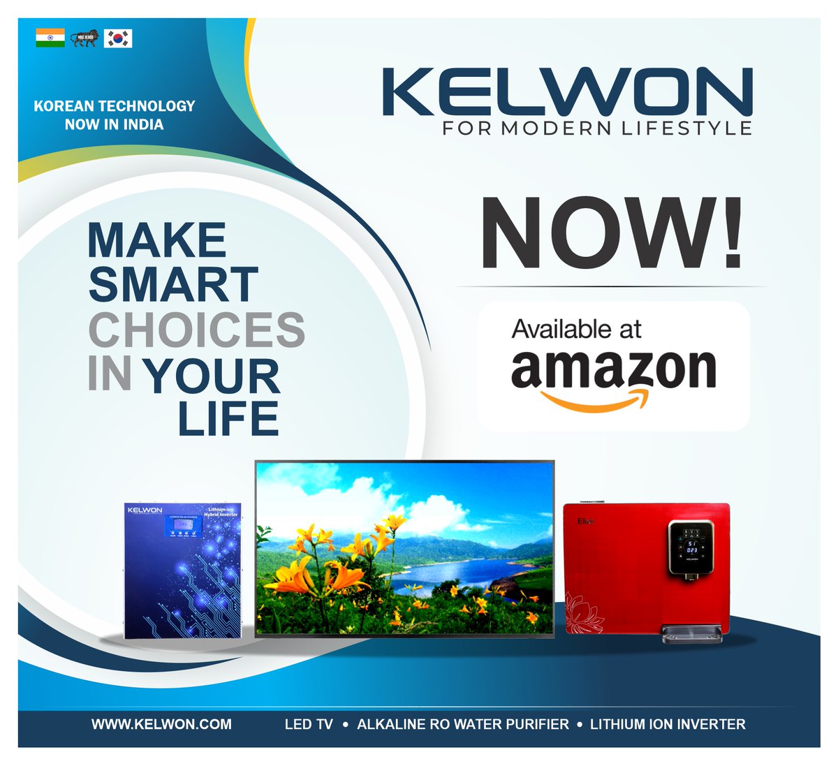 KelwonIndia's tweet image. Smart choice leads to a smart life, and to make your life modern and smarter!
We are thrilled to announce that Kelwon is now available at Amazon.

#kelwon #kelwonROPurifier #kelwonLEDTV #SmartLED #Innovation #Technology #lithiuminverter #inverterbattery #inverter #KalwonInverter