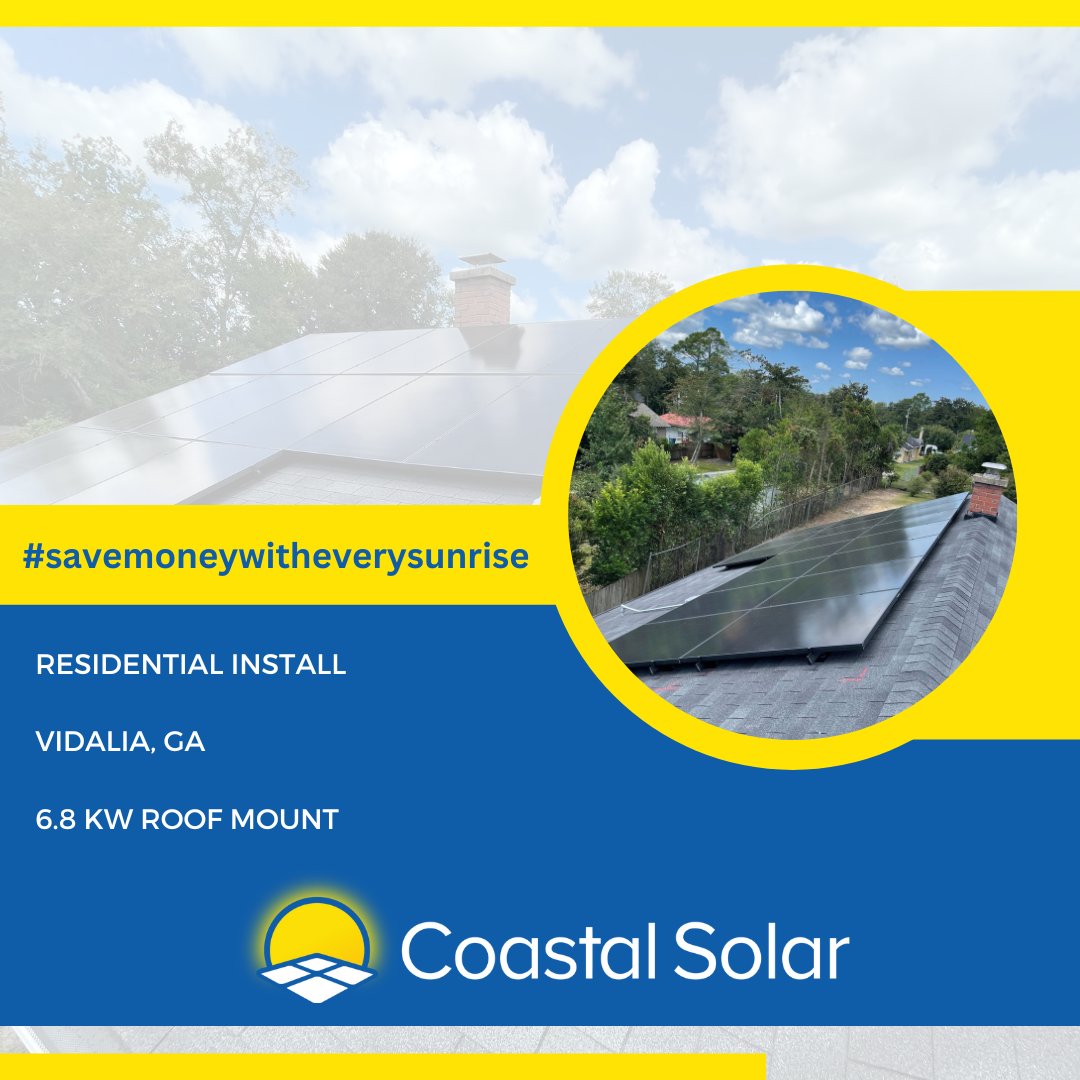 If you’re interested in learning how solar power might fit your needs, we’re just a call or click away.
coastalsolar.com
#coastalsolar #solarpower #savemoney #cutcost #savemoneywitheverysunrise
