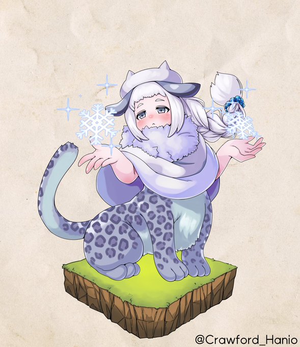 ユキヒョウさん描きました!ユキユキ!
 #アルマグリモワール 