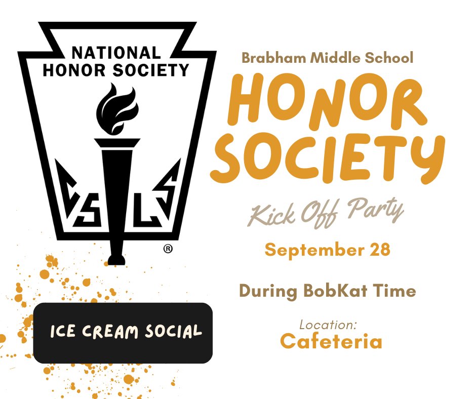 WISDBrabham's tweet photo. Our NJHS Kick Off Party is coming up! September 28 during BobKat Time!! Ss have already been emailed about this Sweet Ice Cream Social! @kella_price @techCAREWilson #BeExcellent #MoveLikeABobKat @WillisSchools https://t.co/HMUrP6knY2
