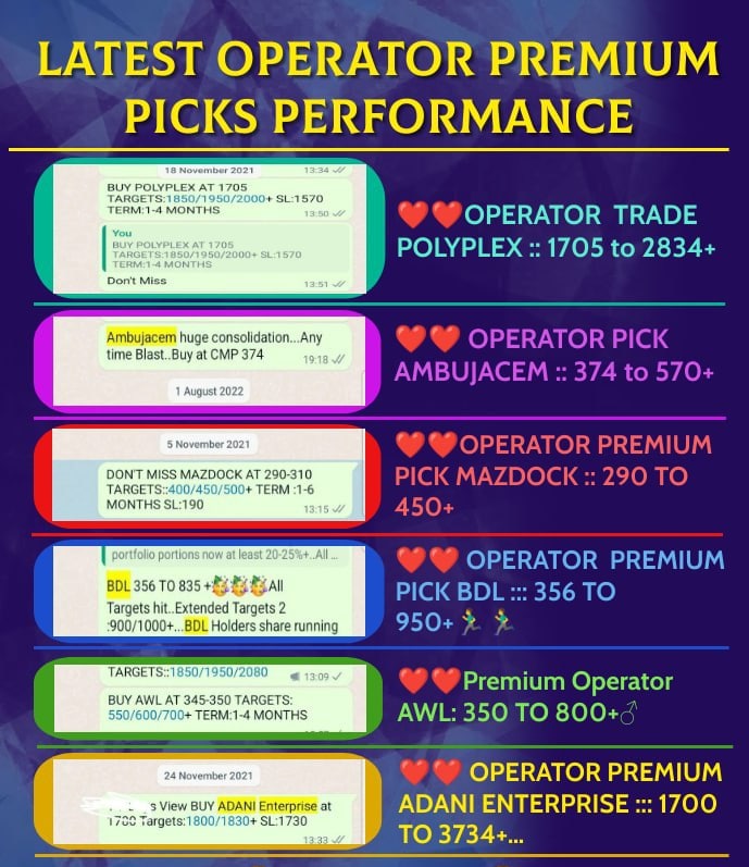 BigPandaTrader1's tweet photo. OPERATOR Premium PICKS are ROCKING ✈️✈️
Join Now::
https://t.co/ccWC3AF1Dd
Whatsapp Join us::
https://t.co/fSljRvve7L
https://t.co/oDv8Sa5O1p
#intraday #operatorpositions #nifty #trading #banknifty #positional #equitycash #swingtrading #operatorpositions #investment https://t.co/OV5UWVGIK4