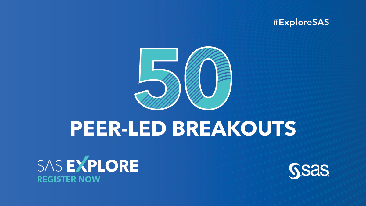 Terry_Salmon's tweet photo. Pick up new SAS tips and tricks from your peers, #SASusers. Browse 50 peer-led sessions plus more at SAS Explore. Free to attend. 
#ExploreSAS https://t.co/Z9ifP9ZGFg