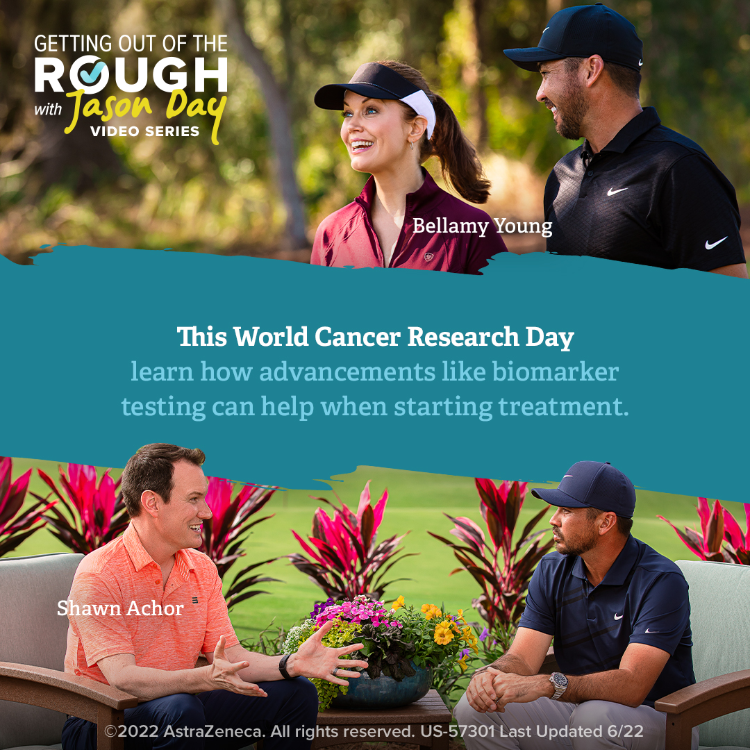 #Lungcancer research advancements, like #biomarker testing, can make all the difference in a loved one's treatment. On #GettingOutoftheRough, <a href="/JDayGolf/">Jason Day</a> and I examined the importance of mental health during treatment. #ad #WorldCancerResearchDay DiagnosisStories.com/S8