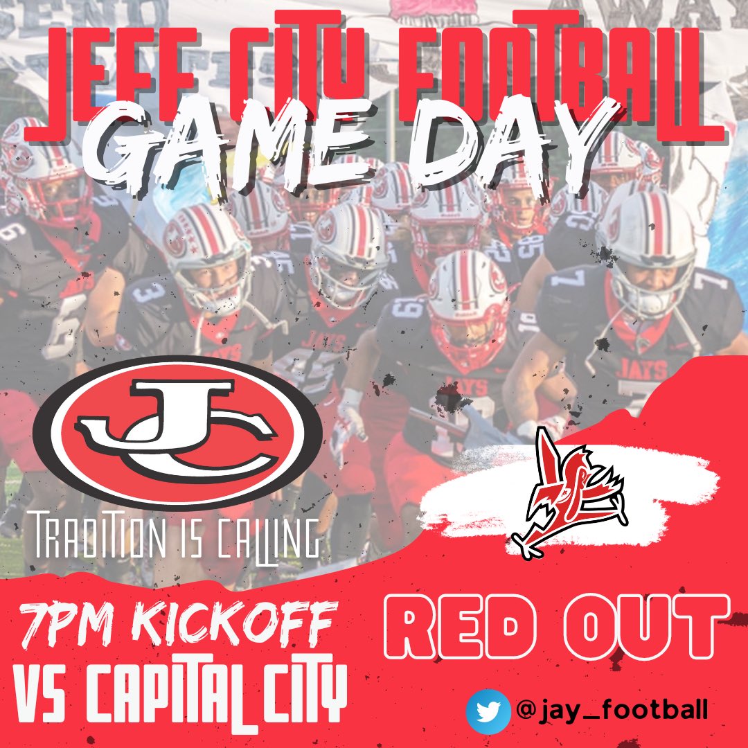 JayPrideFB's tweet photo. G A M E D A Y
🔴RED OUT‼️
🆚 Cap City
⏰ 7:00PM
🏟 Adkins Stadium
#TraditionIsCalling https://t.co/DNpppvswFE