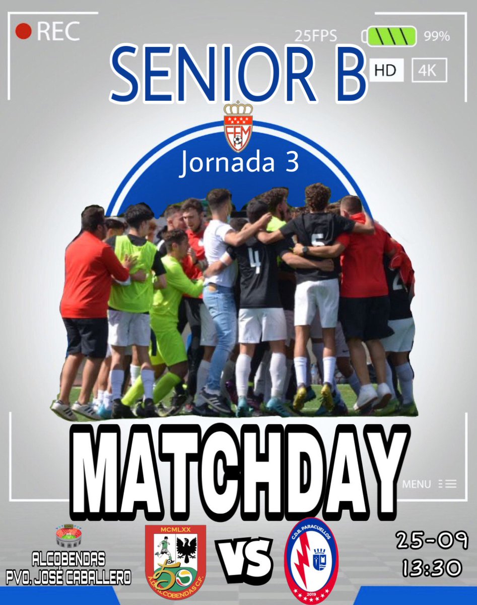 Giocoach (@giocoach4) on Twitter photo Tercera jornada de liga.
El senior B visita el campo del Alcobendas C.F. donde buscará hacerse con los tres puntos.
#deporteparacuellos
#futbolparacuellos
#laprimeramola
<a href="/gradasiete/">GradaSiete</a>
<a href="/futmadrid/">futmadrid ®</a>
<a href="/futmodesmadrid/">Futbolmodestomadrid</a>
<a href="/AytoParacuellos/">Ayto. Paracuellos</a>
#vamosparacuellos🔴⚪⚪🔵 Tercera jornada de liga.
El senior B visita el campo del Alcobendas C.F. donde buscará hacerse con los tres puntos.
#deporteparacuellos
#futbolparacuellos
#laprimeramola
<a href="/gradasiete/">GradaSiete</a>
<a href="/futmadrid/">futmadrid ®</a>
<a href="/futmodesmadrid/">Futbolmodestomadrid</a>
<a href="/AytoParacuellos/">Ayto. Paracuellos</a>
#vamosparacuellos🔴⚪⚪🔵