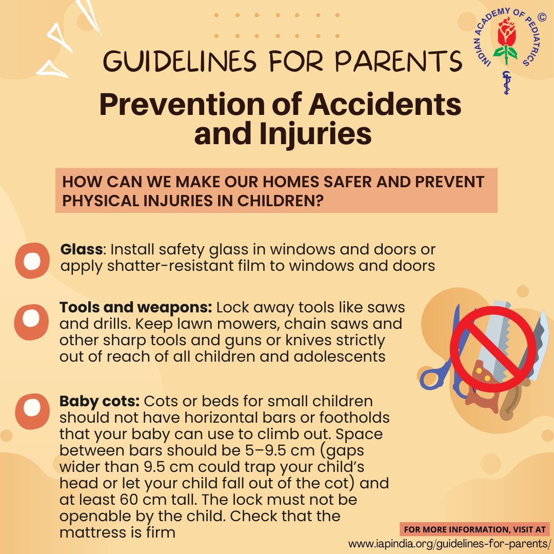 iapindia's tweet image. How can we make our #homes safer and prevent #physical #injuries in #children?

#iap #indianacademyofpediatrics #pediatric #pediatrician #pediatricians #pediatricnurse #child #children #caregiver #caregiving #doctor #injury #safe