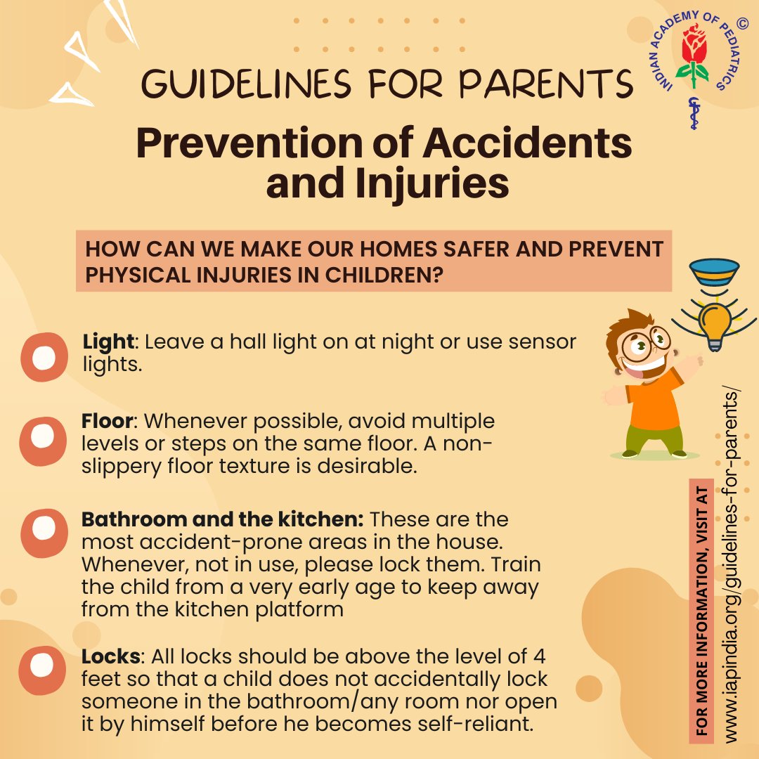 iapindia's tweet image. How can we make our #homes safer and prevent #physical #injuries in #children?

#iap #indianacademyofpediatrics #pediatric #pediatrician #pediatricians #pediatricnurse #child #children #caregiver #caregiving #doctor #injury #safe
