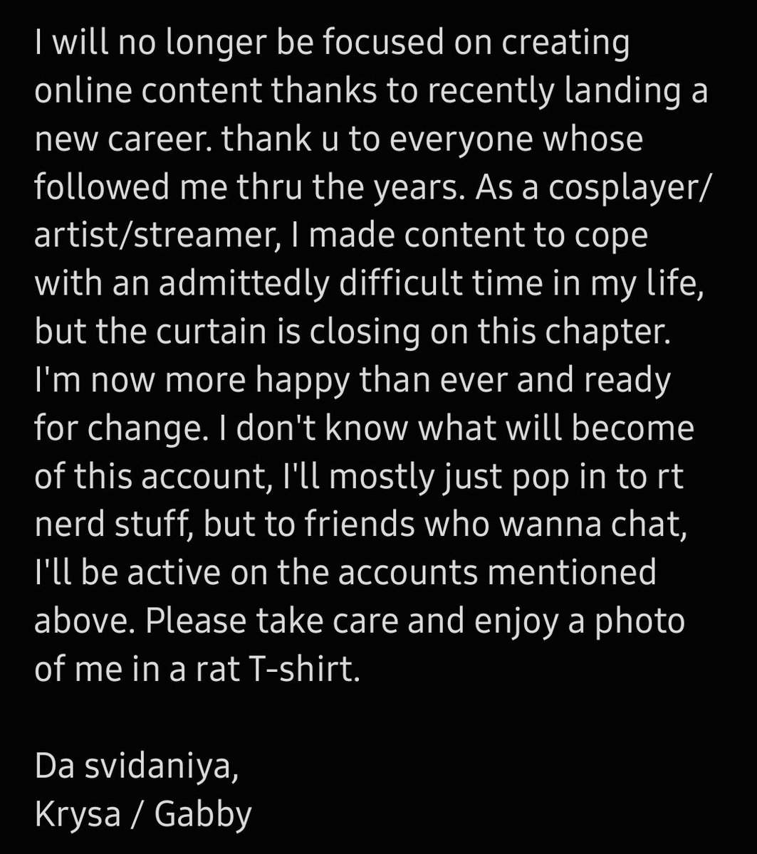 radiant_rat's tweet photo. another 📌 psa: 

(a personal note and life update)
follow me on @dunemperor / @hunebun https://t.co/njzxJXIhrF