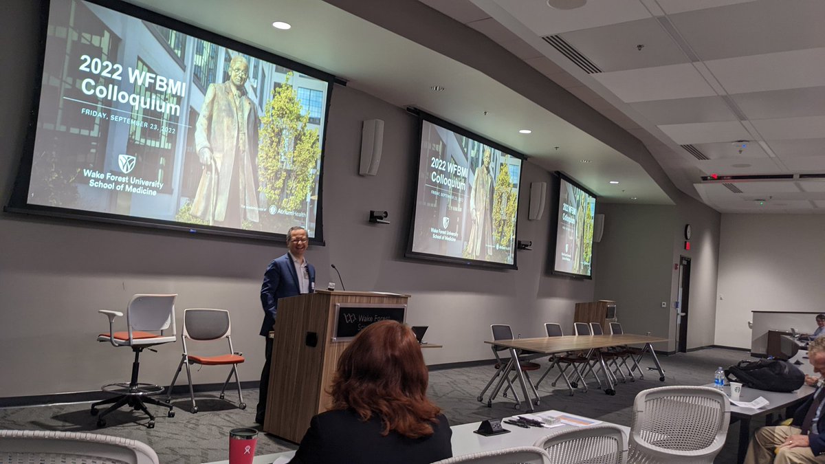 WF Center for Biomedical Informatics (WFBMI) (@wfbmi) on Twitter photo The 2022 WFBMI Colloquium has started! Dr. Metin Gurcan, PhD is giving a quick introduction and highlighting the accomplishments of the Center for Biomedical Informatics. <a href="/WFCTSI/">Wake Forest CTSI</a> <a href="/AtriumHealthWFB/">Atrium Health Wake Forest Baptist</a> The 2022 WFBMI Colloquium has started! Dr. Metin Gurcan, PhD is giving a quick introduction and highlighting the accomplishments of the Center for Biomedical Informatics. <a href="/WFCTSI/">Wake Forest CTSI</a> <a href="/AtriumHealthWFB/">Atrium Health Wake Forest Baptist</a>