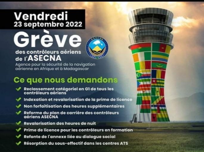 Bolawa15's tweet photo. Grève des contrôleurs de l'asecna
Pour l'exécution effective du préavis de grève qui a déroulé ce matin.
Du 23 septembre 2022 à 8hr00 jusqu'au 25/09/2022 à 07 hr 59 TU.
@USYCAA #controleur #Aviaton civile #ASECNA #Afrique.
@LISSORO1 @odilon236 @patara236 @sewaspace
#Bolawa #RCA https://t.co/nqo9Xi5hD6