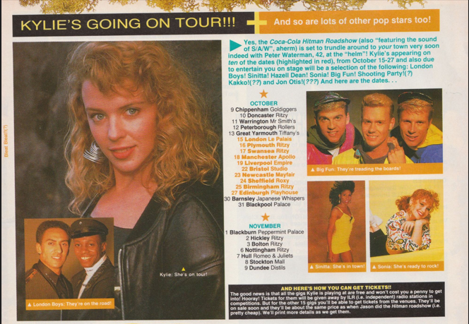 myfizzypop's tweet photo. More #SmashHits posters from #onthisdayinpop in 1989 - another #StockAitkenWaterman/#PWLHitFactory linked one; #KylieMinogue getting ready for the release of #EnjoyYourself & prepping for a #HitmanRoadshow. What was your favourite song from her 2nd LP?
https://t.co/jvXsRtfAhV https://t.co/9h2aV6daHm