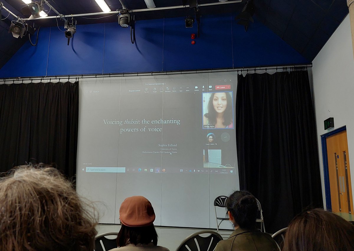 KThomaidis's tweet photo. Brilliant, evocative presentation on voicing thelxis by @EdlundSophia @UofEDrama @VoiceStudies https://t.co/86EggFx3wB