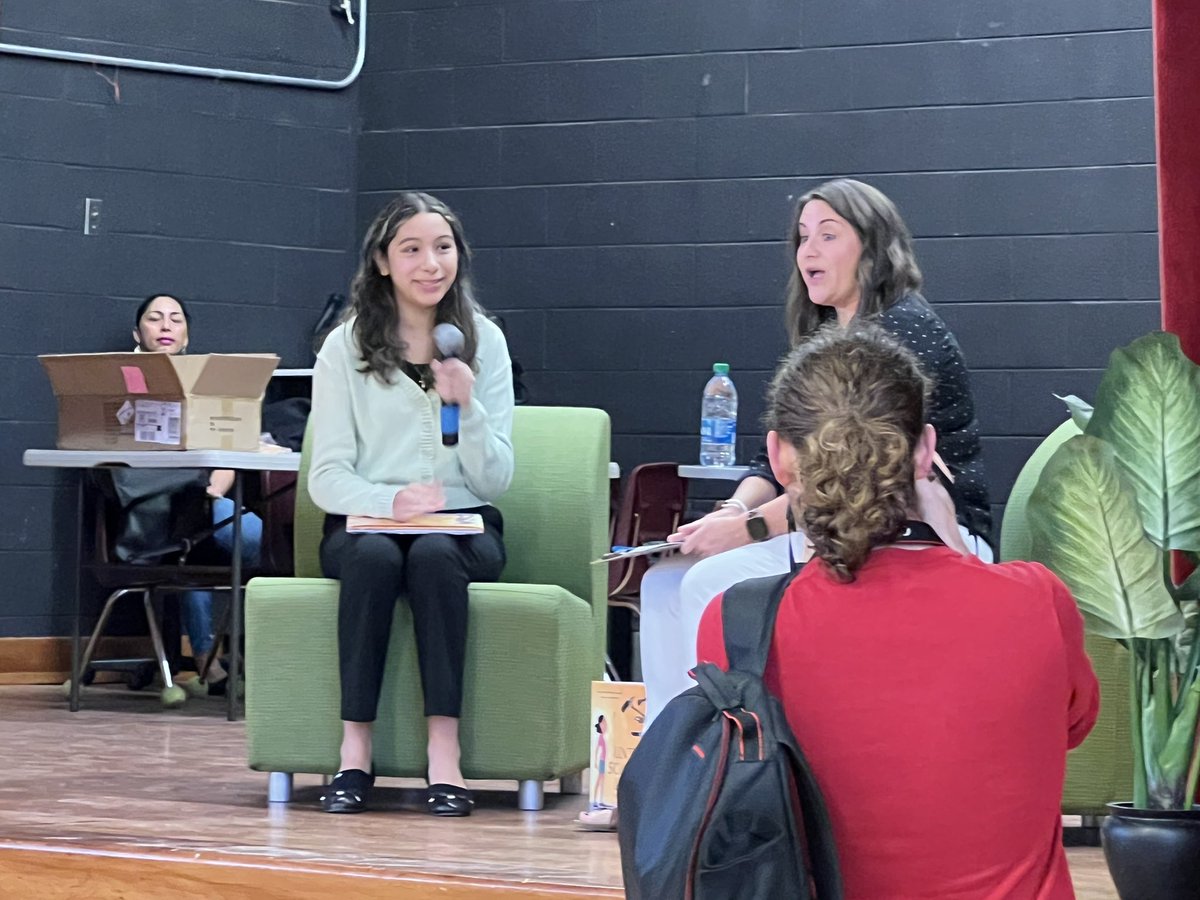 SpeasGlobal's tweet photo. Welcome to #EstelaJuarez, 13-year-old author of #UntilSomeoneListens. She is one of the amazing #AuthorsInSchools participating in @BookmarksNC Festival of Books &amp; Authors this weekend. #HastaQueAlguienMeEscuche @Alemilitarywife @wsfcs https://t.co/1o76SUjP2h
