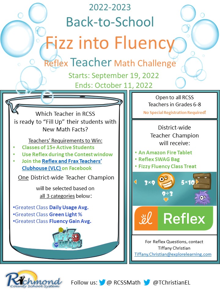 Day 5 of our Reflex Challenge...Let's go RCSS Math Teachers!!! Fizz into Fluency! Who will be our winner? <a href="/RCSSMath/">RCSS Mathematics</a>