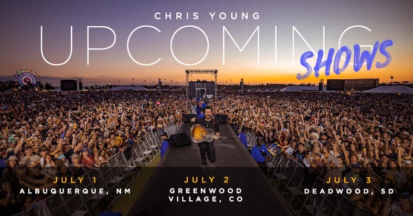Pattern_OV's tweet image. Hitting the road again this weekend in New Mexico, Colorado, and South Dakota! Who's coming? 

chrisyoungcountry.com/events