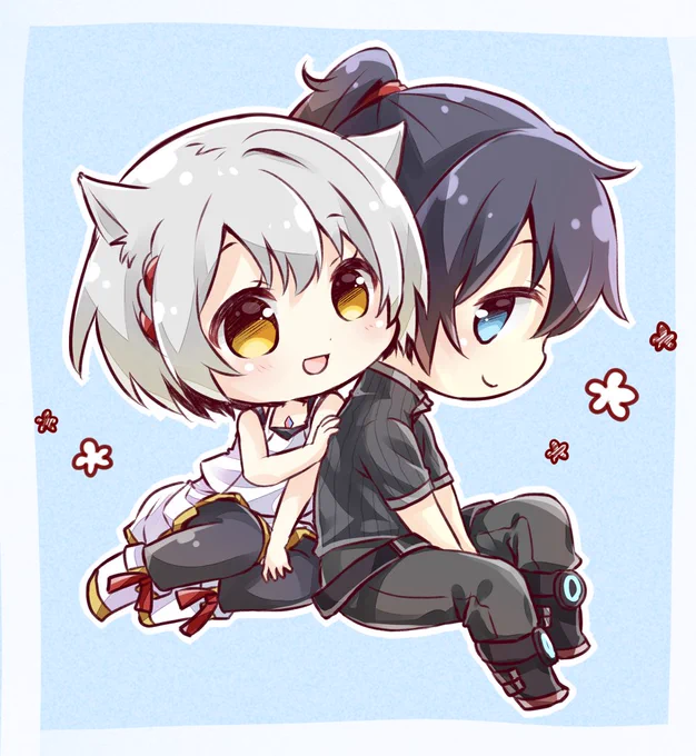 久しぶりにデフォルメ絵なノアミオらくがき#ゼノブレイド3#XenobladeChronicles3 