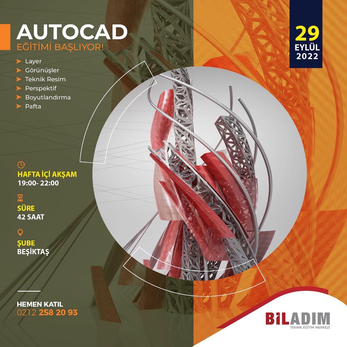 biladimcad's tweet photo. GRAFİK TASARIM, AUTOCAD, 3D MAX, REVİT, İLERİ EXCEL EĞİTİMLERİ BAŞLIYOR.

✔️MEB Sertifika
✔️10 Kişilik Sınıflar
✔️Uzman Eğitmenler

✔️Bilgi: 02122582093
✔️Web: https://t.co/ZcfbszbHlB

#içmimar #içmimarlık #autocad #autocadkursu #maxkursu #3dmax #3dmaxrender #3dmodeling #autocad https://t.co/3oDclQ4odt
