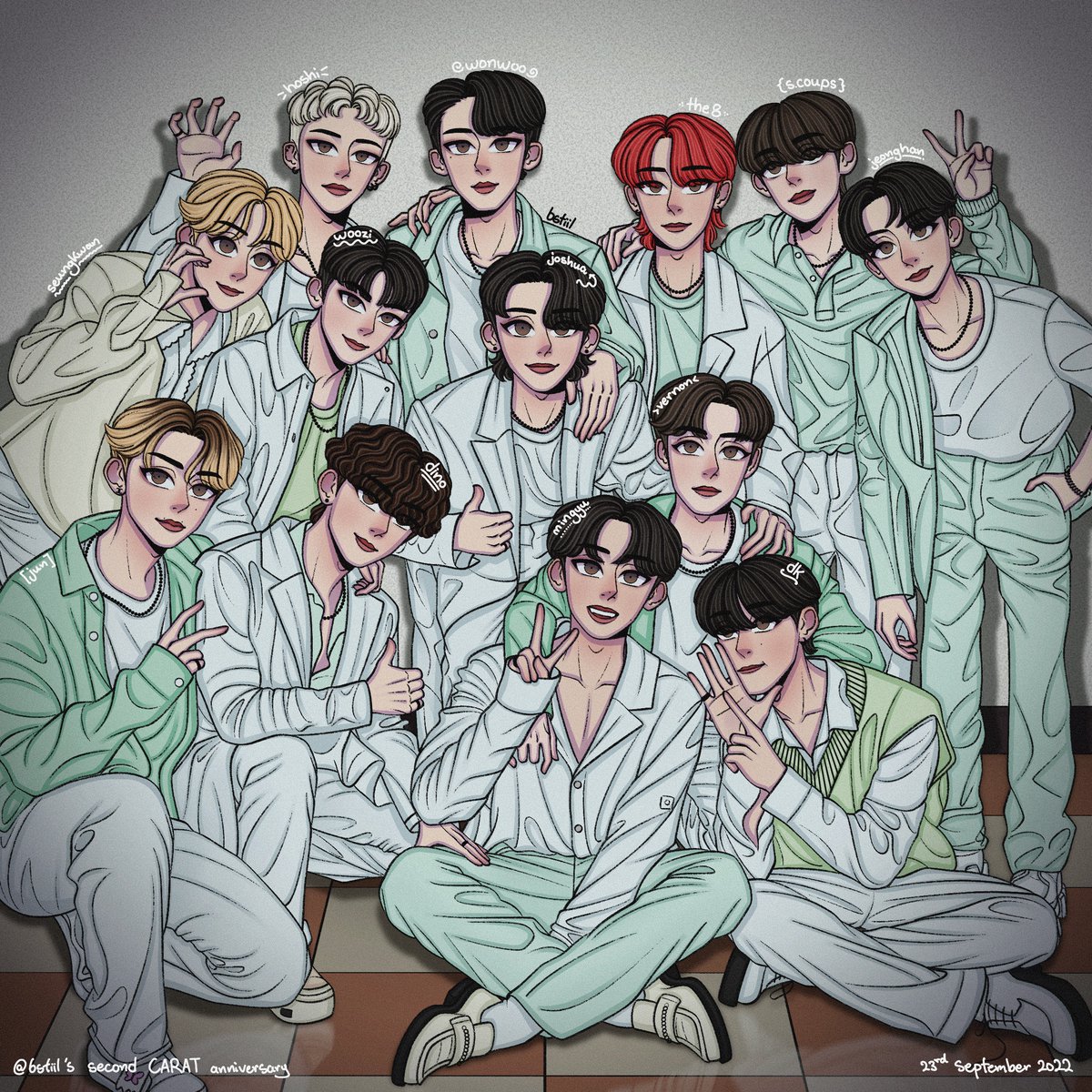bstiil's tweet photo. Happy carat anniversary day to me ✨🎈 #SEVENTEEN #seventeenfanart https://t.co/PrSSYlXnwz