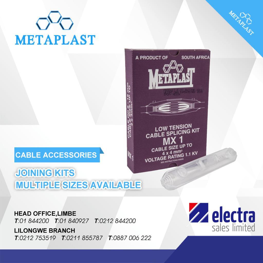 Bizmalawi's tweet photo. A cable splicing kit could be just the tool you need to tidy up the wiring in your space.
Get joining kits in multiple sizes from your nearest Electra Sales store.
More info: https://t.co/uRgR70uVPb
#wiring #splicingkit #cableaccesorries #electrasales #Malawi https://t.co/j32MRoO4TW
