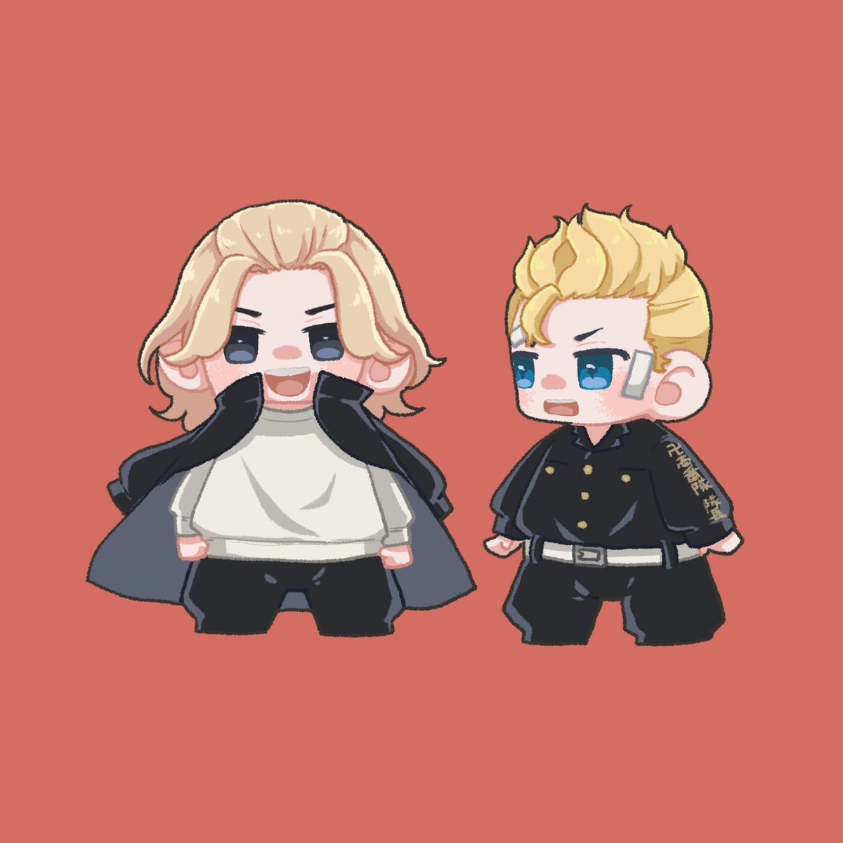 blonde hair black pants 2boys multiple boys male focus white belt pants  illustration images