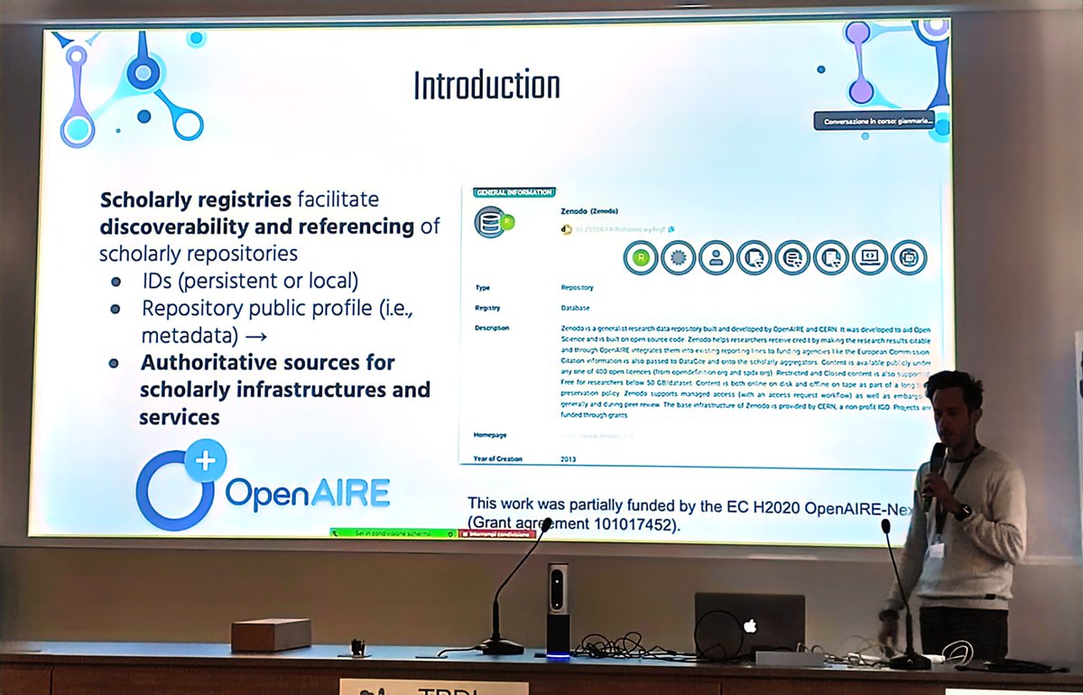Paolo Manghi (@paolomanghi) on Twitter photo <a href="/andremanno/">Andrea Mannocci @andremanno@mas.to</a> presenting our work "Knock knock! Who's there? A study on scholarly repositories' availability" at <a href="/tpdl2022/">TPDL2022 - 2023</a>, repositories can and should do better! Get it on ArXiv arxiv.org/abs/2207.12879 <a href="/OpenAIRE_eu/">OpenAIRE</a> <a href="/andremanno/">Andrea Mannocci @andremanno@mas.to</a> presenting our work "Knock knock! Who's there? A study on scholarly repositories' availability" at <a href="/tpdl2022/">TPDL2022 - 2023</a>, repositories can and should do better! Get it on ArXiv arxiv.org/abs/2207.12879 <a href="/OpenAIRE_eu/">OpenAIRE</a>