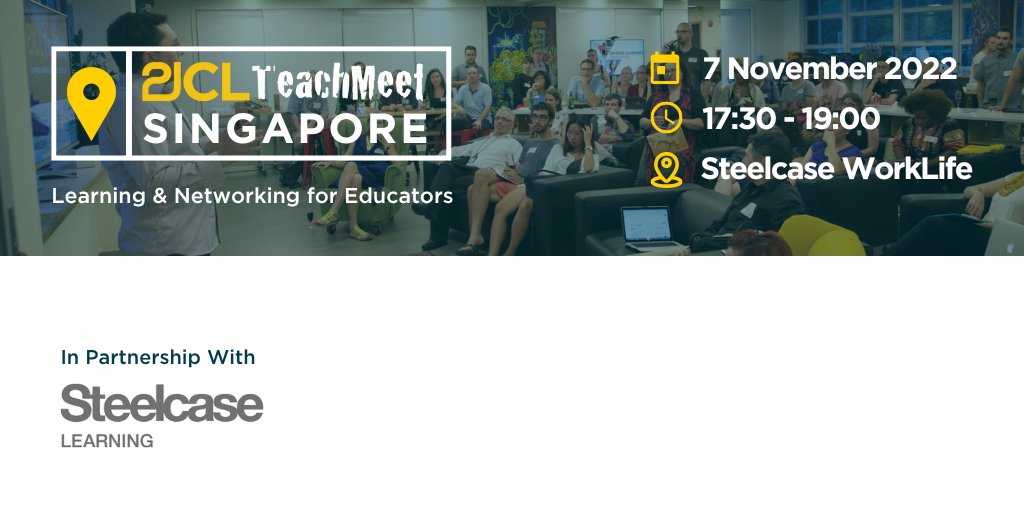 21cli's tweet photo. After 2.5 years of pandemic it is time to meet again face to face at the #TeachMeet on November 7 - just before #Edutechasia https://t.co/IPglBTb1Eg https://t.co/xkCAKP2mtT