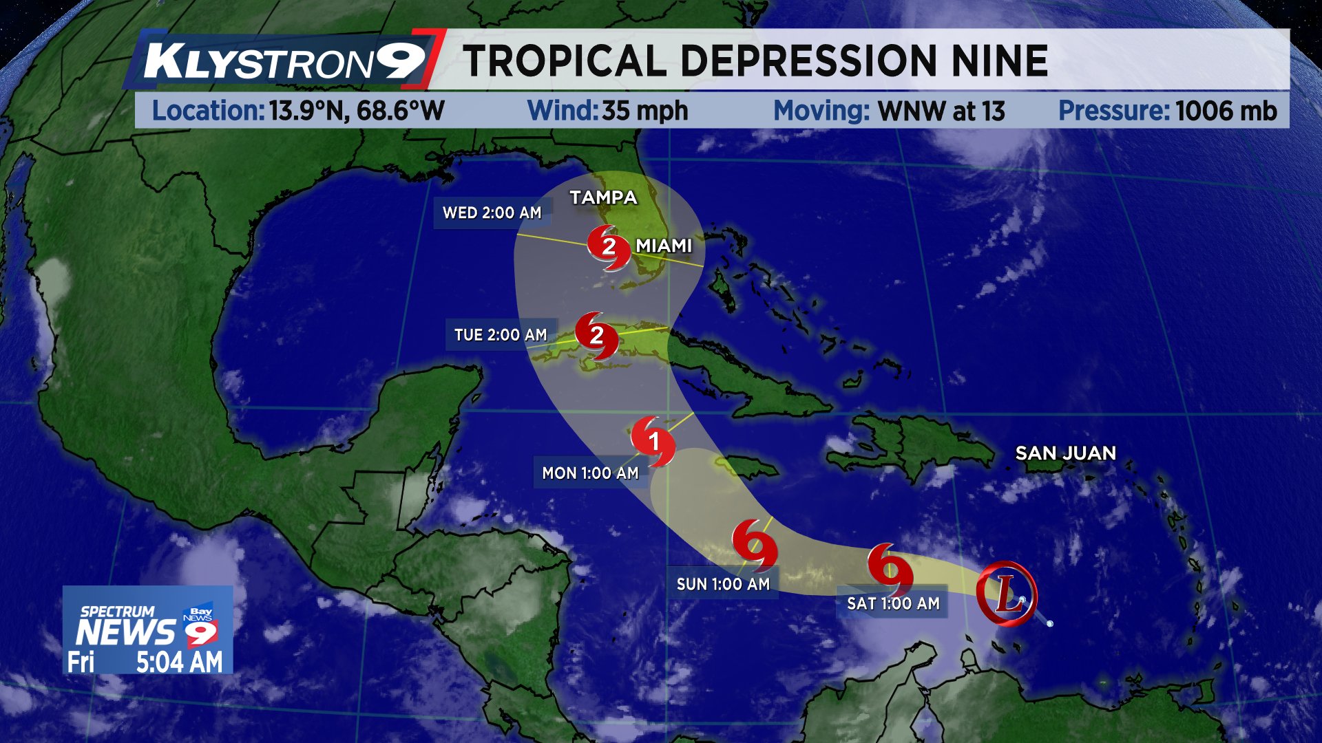 Spectrum Bay News 9 Weather on Twitter "The tropical wave we have been tracking over the last